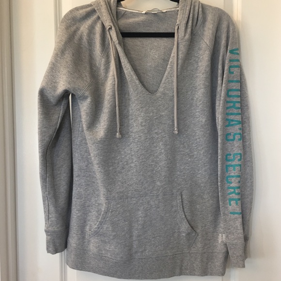 Victoria's Secret Tops - ⤵️$35 Victoria’s Secret Gray & Teal Hoodie
